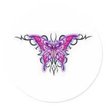 gorgeous purple butterfly tribal stickers