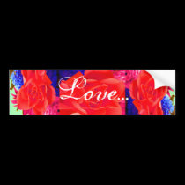 Gorgeous Red Red Rose I bumper stickers