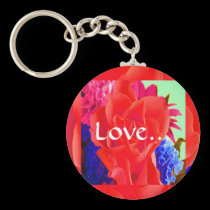Gorgeous Red Red Rose I keychains
