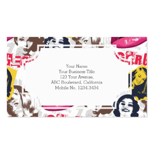 Gorgeous Retro Pinup Collage Barely There Business Card Template (back side)