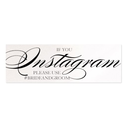 Gorgeous script font wedding instagram cards business card templates (front side)