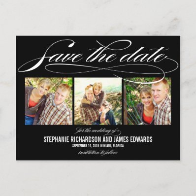 Gorgeous Script Save The Date Card Post Cards