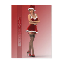 Gorgeous Sexy Women - Santa's Helper Postcard by hotgirls3d_dotcom Gorgeous Sexy Women - Santa's Helper Postcard