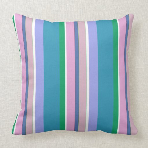 Gorgeous Spring Pastel Stripes Pillow