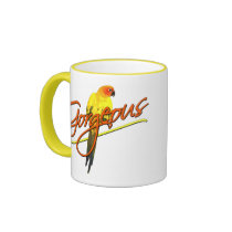 Gorgeous Sun Conure Mug by MenagerieMayhem Gorgeous Sun Conure Mug