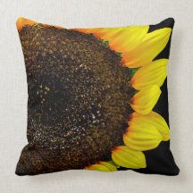 Gorgeous Sunflower Macro Photo Throw Pillow