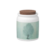 Gorgeous Turquoise/Aqua Pacific Sea Fan Candy Dish