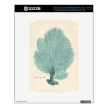 Gorgeous Turquoise/Aqua Pacific Sea Fan Decals For NOOK