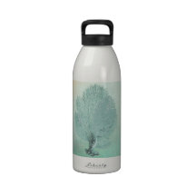 Gorgeous Turquoise/Aqua Pacific Sea Fan Reusable Water Bottle