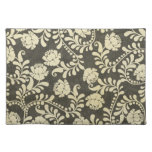 Gorgeous Vintage Black and Cream Floral, Damask Placemat