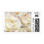 Gorgeous white cream roses Wedding Postage stamp