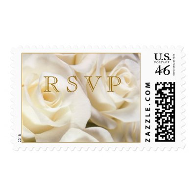 Gorgeous white rose RSVP Postage stamp
