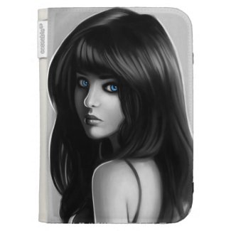 Gorgeous Woman Girl Portrait Digital Art Kindle Keyboard Covers