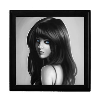 Gorgeous Woman Girl Portrait Digital Art Gift Boxes