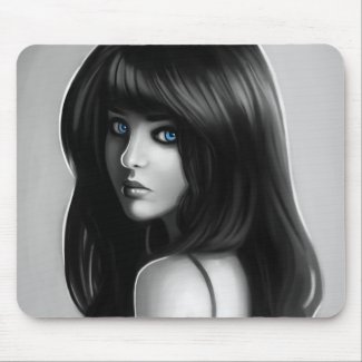 Gorgeous Woman Girl Portrait Digital Art Mouse Pads