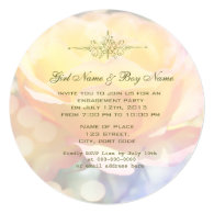 Gorgeous yellow rose flower engagement party invitations