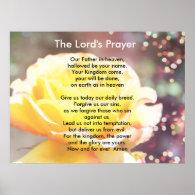 Gorgeous yellow rose flower, The Lord's Prayer Poster
