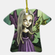 Gorhic Fairy and Baby Dragon Christmas Ornament
