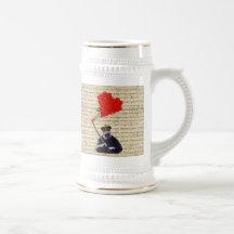 Gorilla and heart balloons mugs