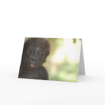 Gorilla Baby Blank Note Card by pulsDesign Gorilla Baby Blank Note Card