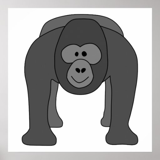 Gorilla Cartoon Print | Zazzle