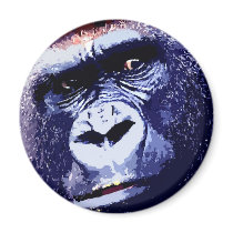 Gorilla Face magnets by hizli_art Gorilla Face magnets