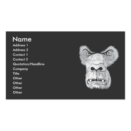 gorilla face vector business card (front side)