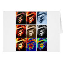 Gorilla Faces Greeting Cards