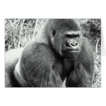 Gorilla in Black and White Greeting Cards