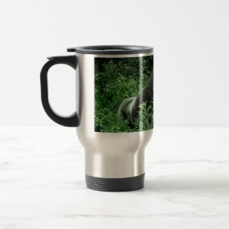 Gorilla in leaves green tint wildlife animal mug