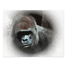 Gorilla Portrait Invitations - Funny Announcements