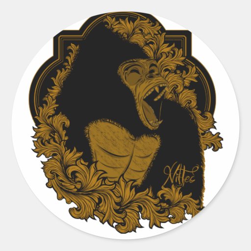 Gorilla Round Sticker