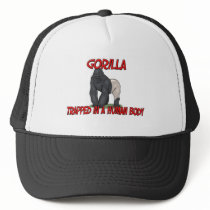 Gorilla trapped in a human body hats by AnimalShirts Gorilla trapped in a human body hats