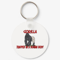 Gorilla trapped in a human body keychains