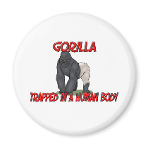 Gorilla trapped in a human body magnets by AnimalShirts Gorilla trapped in a human body magnets