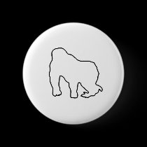Gorilla Zoe Button - Gorilla Outline buttons