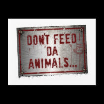Gorilla Zoe Postcard - Don't Feed Da Animals postcards