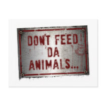 Gorilla Zoe Postcard - Don't Feed Da Animals by GorillaZoe Gorilla Zoe Postcard - Don't Feed Da Animals