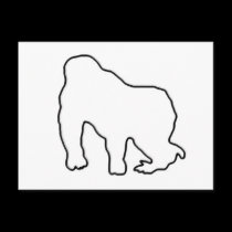 Gorilla Zoe Postcard - Gorilla Outline postcards