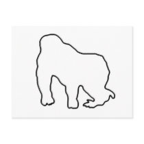 Gorilla Zoe Postcard - Gorilla Outline by GorillaZoe Gorilla Zoe Postcard - Gorilla Outline