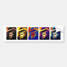 Gorillas Pop Art Bumper Stickers