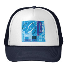 Gorra azul humanitario de la pintada