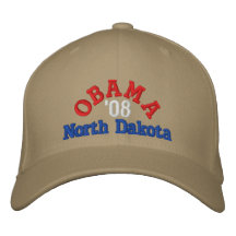 Gorra de Obama '08 Dakota del Norte Gorra Bordada