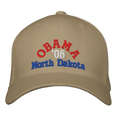 Gorra de Obama '08 Dakota del Norte Gorra Bordada Gorra de Obama '08 Dakota del Norte Gorra Bordada