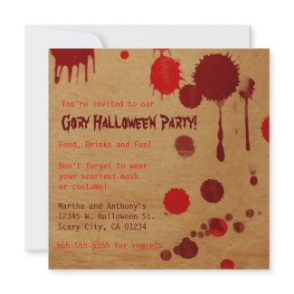 Gory Halloween Party Bash Invitation invitation
