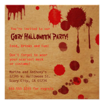 Gory Halloween Party Bash Invitation