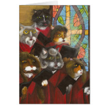 Gospel Choir Cats card