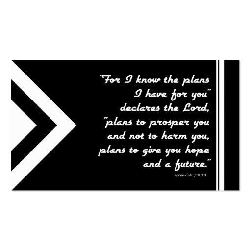 Gospel Tract Plan of Salvation Black and White Business Cards (front side)