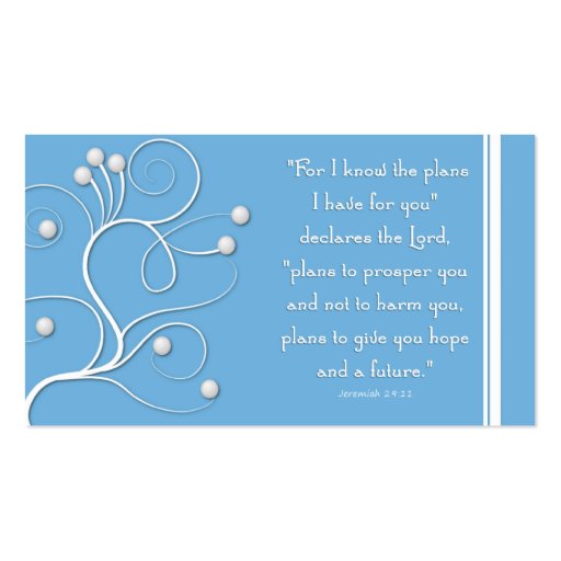 Gospel Tract Plan of Salvation Blue Swirl Business Cards (front side)