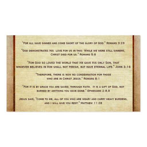 Gospel Tract Plan of Salvation Good News Christian Business Card Zazzle